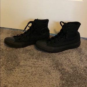 All black converse high top sneakers